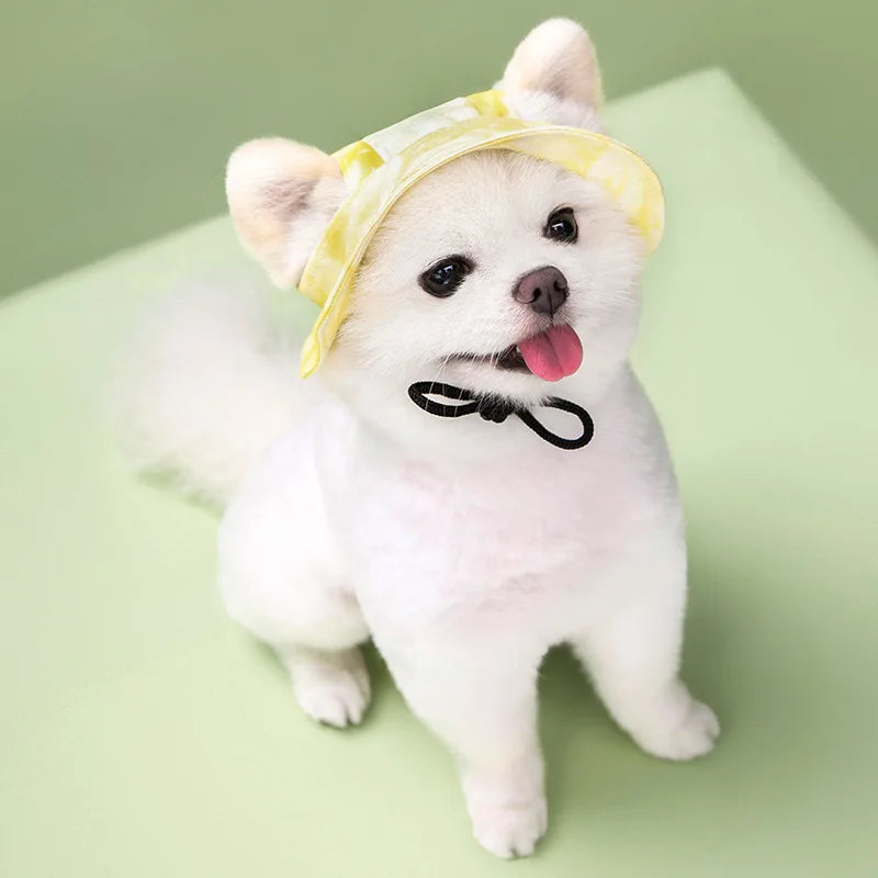 Pet Dogs Bucket Hat with Ear Holes – Sunproof Summer Baseball Hat for Outdoor Adventures