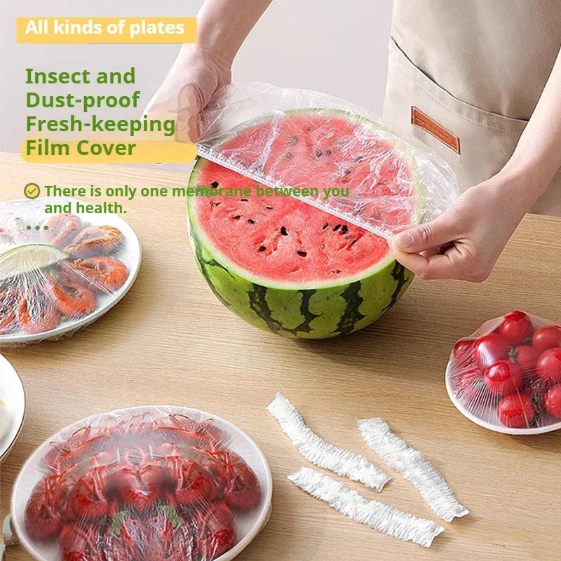 Colorful Disposable Food Covers – Elastic Fresh-Keeping Plastic Wrap Bags (Multi-Use)