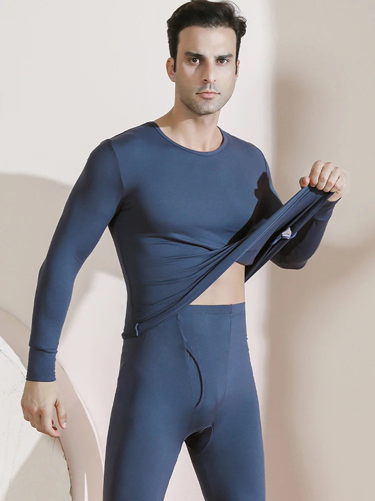 Men’s Premium Thermal Underwear Set – Ultra-Soft Fleece Lined Long Johns | 2-Piece Base Layer for Cold Weather & Outdoor Sports