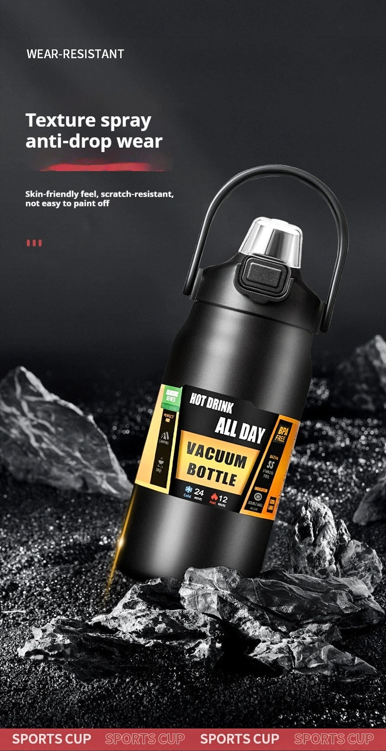 800ML / 1000ML / 1200ML Stainless Steel Thermo Water Bottle – Vacuum Insulated Travel Mug