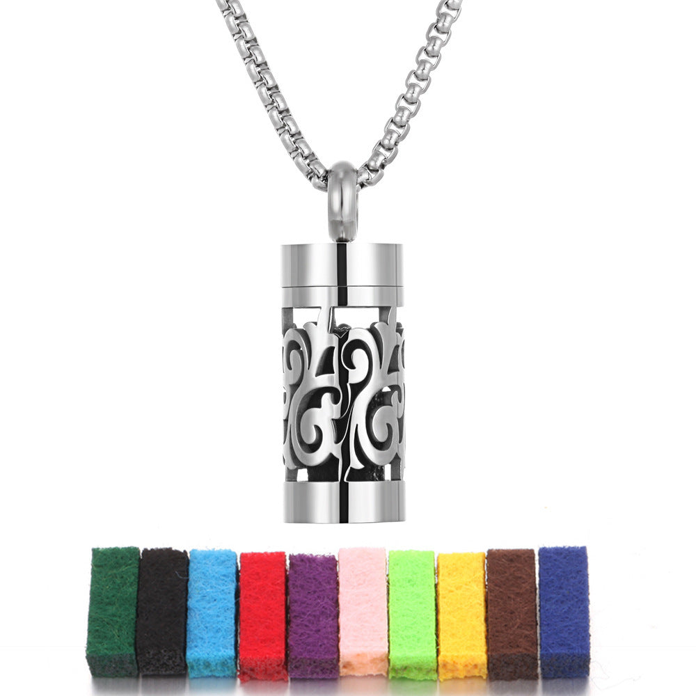 Aromatherapy Stainless Steel Pendant Perfume Diffuser Necklace