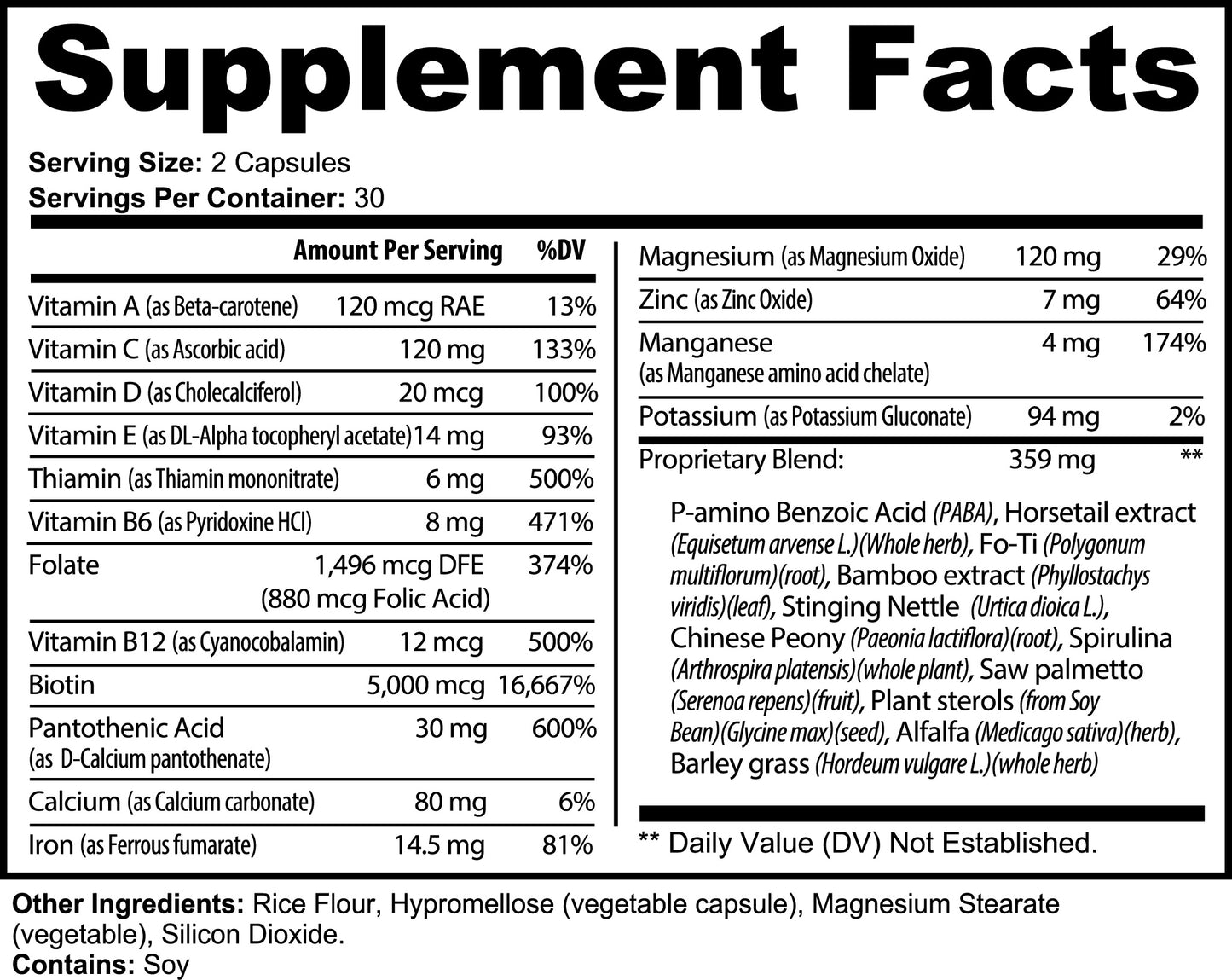 Hair, Skin, and Nails Essentials – Beauty Support Supplement with Biotin, Vitamins, Minerals, and Herbal Extracts for Stronger Hair, Glowing Skin, and Healthier Nails