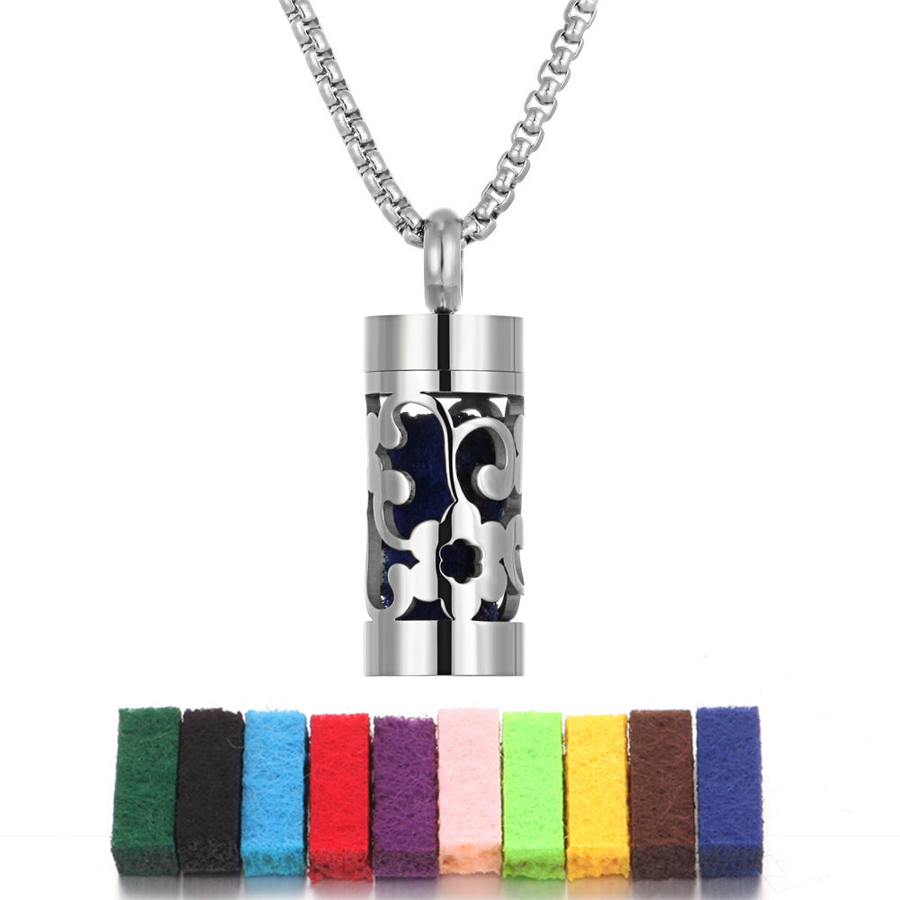 Aromatherapy Stainless Steel Pendant Perfume Diffuser Necklace