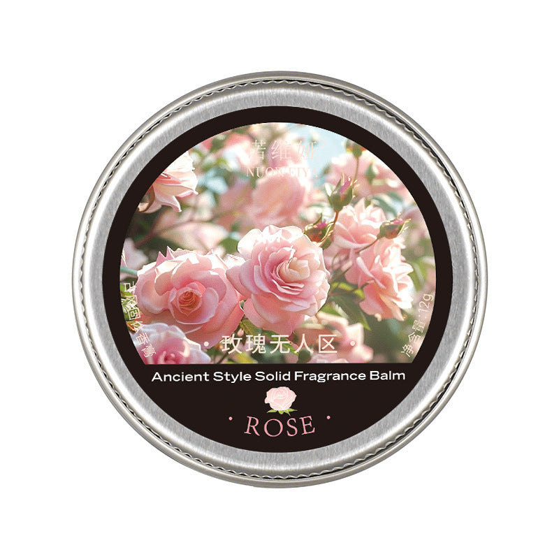 Antique Style Solid Perfume Balm – Long-Lasting Natural Fragrance in 12g Tin, Available in Osmanthus, Camellia, Freesia, and Rose No Man’s Land
