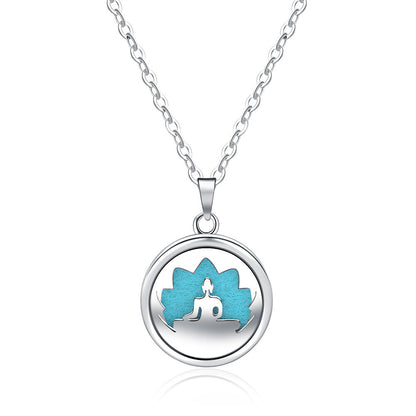 Open Round Hollow Perfume Box Necklace