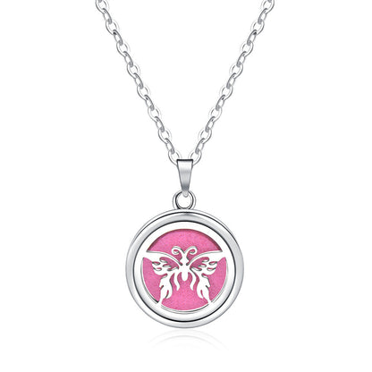Open Round Hollow Perfume Box Necklace