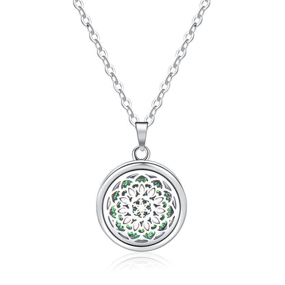 Open Round Hollow Perfume Box Necklace
