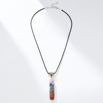 Retro Reiki Healing Energy Crystal Pendant Natural Stone For Yoga Meditation Spiritual 7 Chakra Jewelry Necklace Amulet