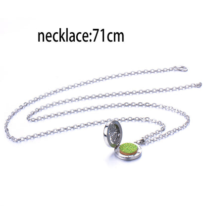 Open Round Hollow Perfume Box Necklace