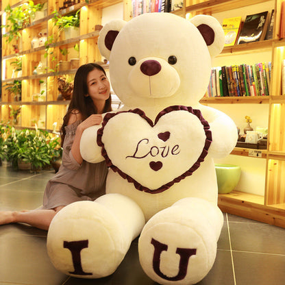 100cm Giant "I LOVE YOU" Teddy Bear Plush – Soft Stuffed Animal Gift for Kids, Girlfriends & Special Occasions
