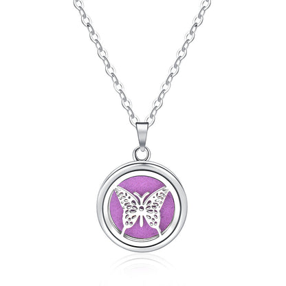 Open Round Hollow Perfume Box Necklace