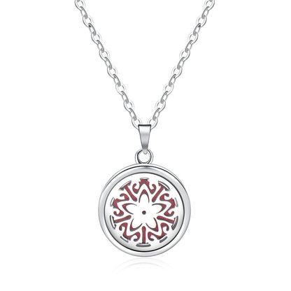 Open Round Hollow Perfume Box Necklace