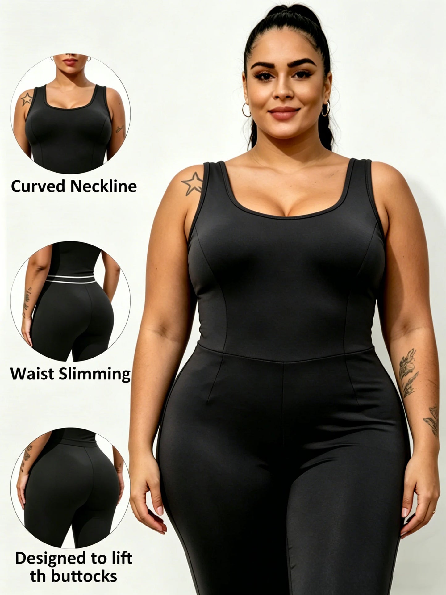 Plus Size Women Workout  Jumpsuit