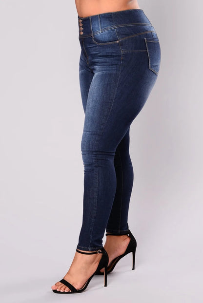 Women's plus size high waist jeans  L-5XL