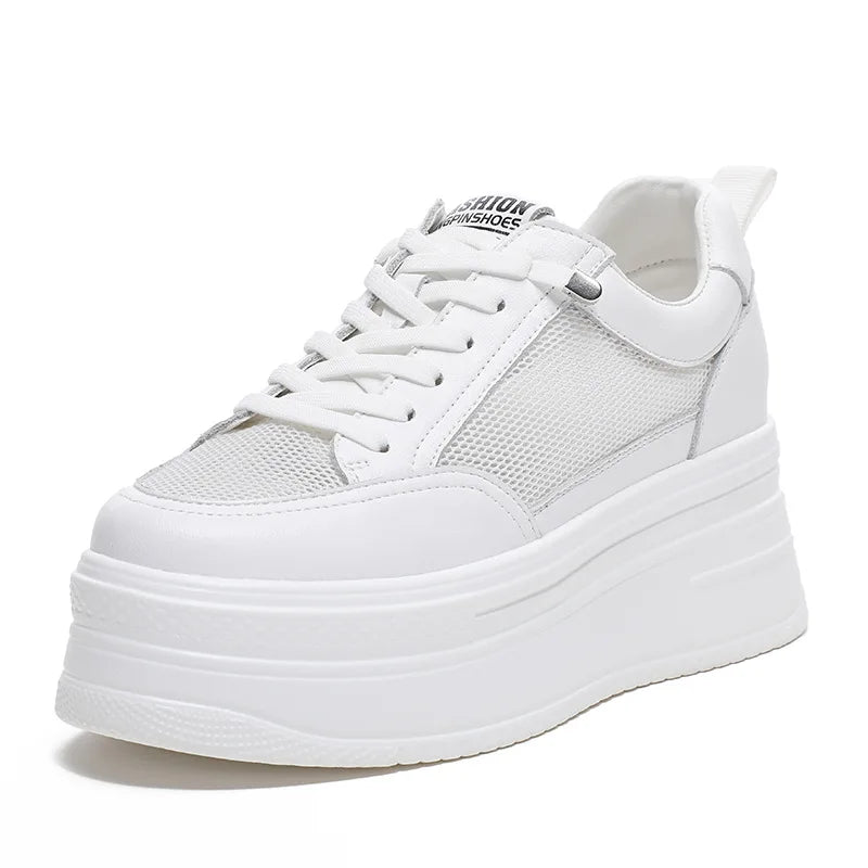 Fujin 8cm Genuine Leather Women Casual Shoes