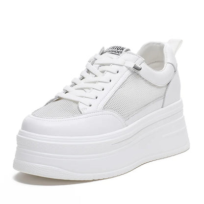 Fujin 8cm Genuine Leather Women Casual Shoes