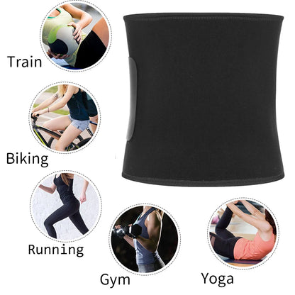 Unisex Neoprene Waist Trimmer Belt – Adjustable Sweat Wrap for Tummy Control, Fat Burn & Back Support | Body Shaper for Men & Women