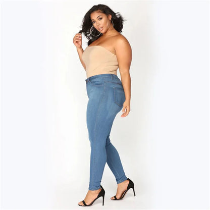 Plus Size Jeans XL–5XL – Women’s High Waist Skinny Denim Pants
