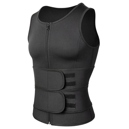 Neoprene Men's Shapers Sweat Vest for Men Waist Trainer Vest Adjustable Workout Body Shaper with Double Zipper for Sauna Suit