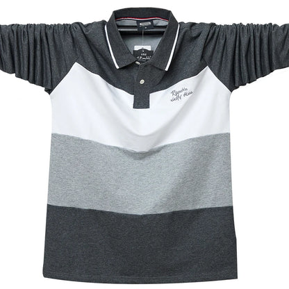 Polo Shirt Men Big Tall Long Sleeves Top
