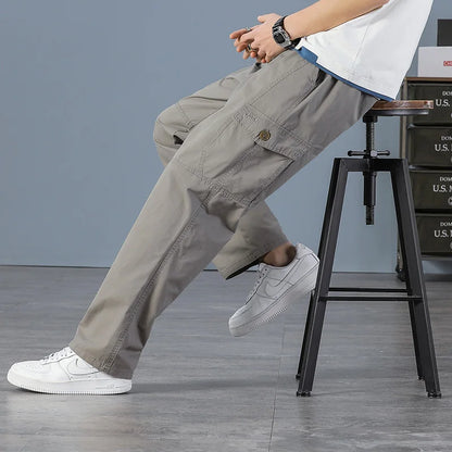Men Elastic Waist Multi Pocket