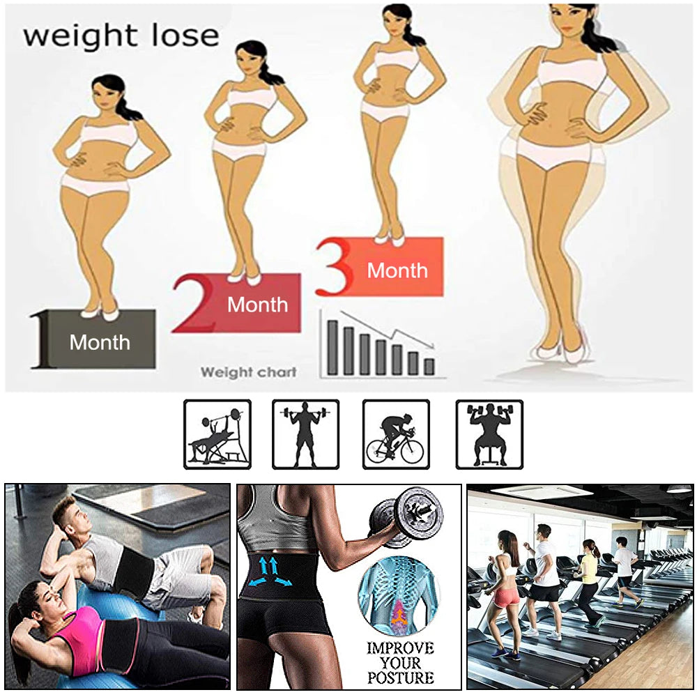 Unisex Neoprene Waist Trimmer Belt – Adjustable Sweat Wrap for Tummy Control, Fat Burn & Back Support | Body Shaper for Men & Women
