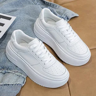 Fujin 8cm Genuine Leather Women Casual Shoes