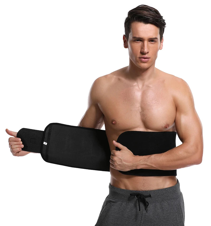 Unisex Neoprene Waist Trimmer Belt – Adjustable Sweat Wrap for Tummy Control, Fat Burn & Back Support | Body Shaper for Men & Women