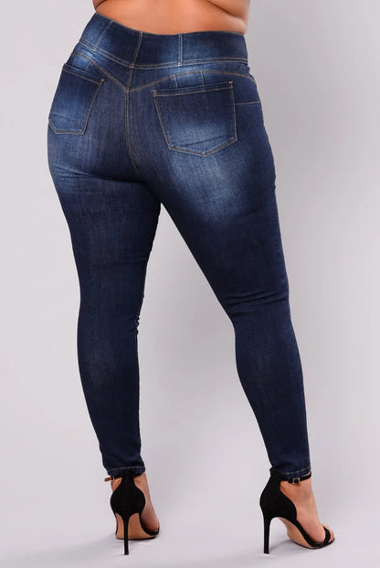 Women's plus size high waist jeans  L-5XL