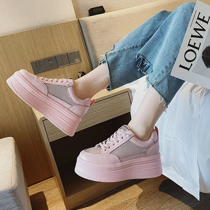 Fujin 8cm Genuine Leather Women Casual Shoes