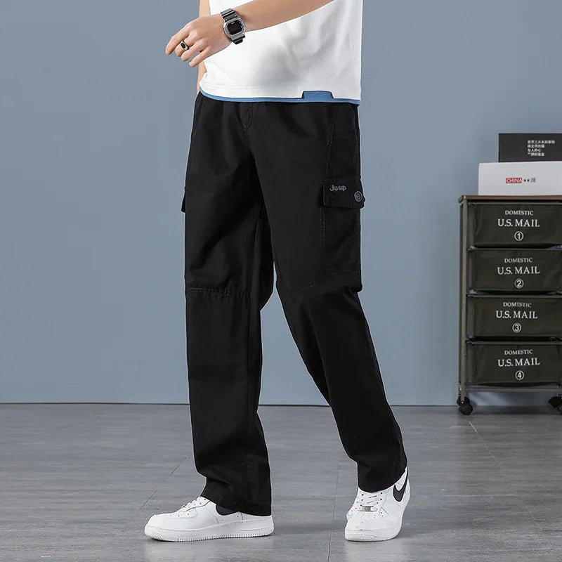 Men Elastic Waist Multi Pocket