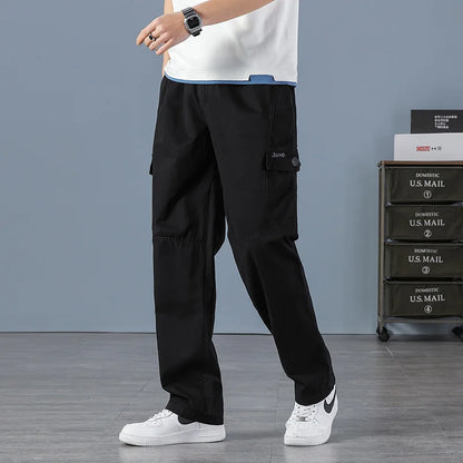 Men Elastic Waist Multi Pocket
