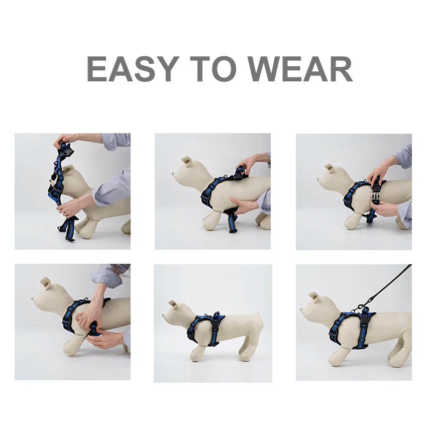 Dog Harness No Pull Breathable Reflective Vest with Handle