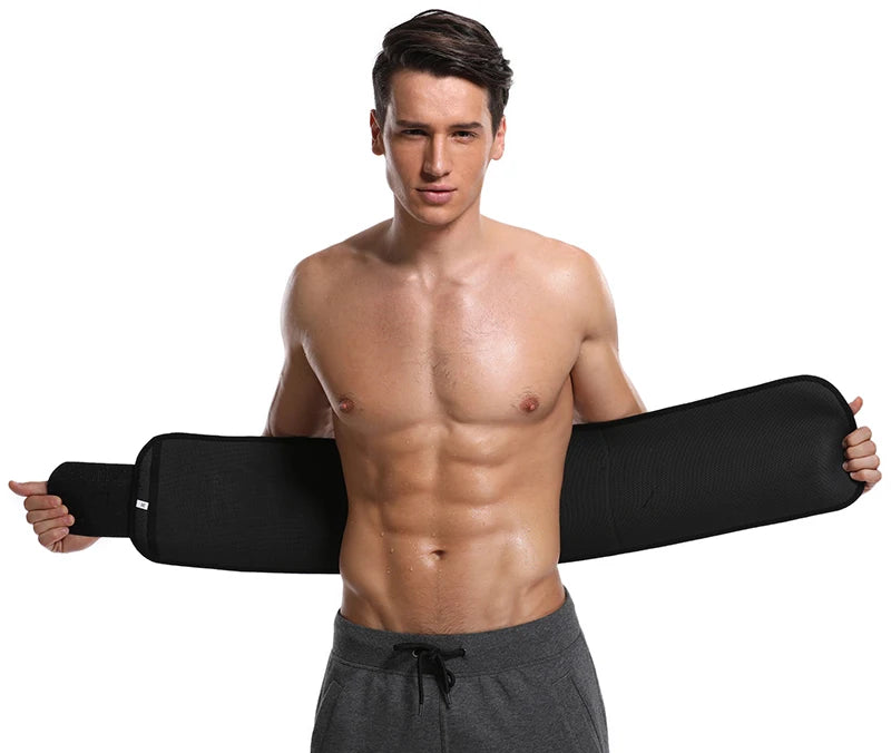 Unisex Neoprene Waist Trimmer Belt – Adjustable Sweat Wrap for Tummy Control, Fat Burn & Back Support | Body Shaper for Men & Women