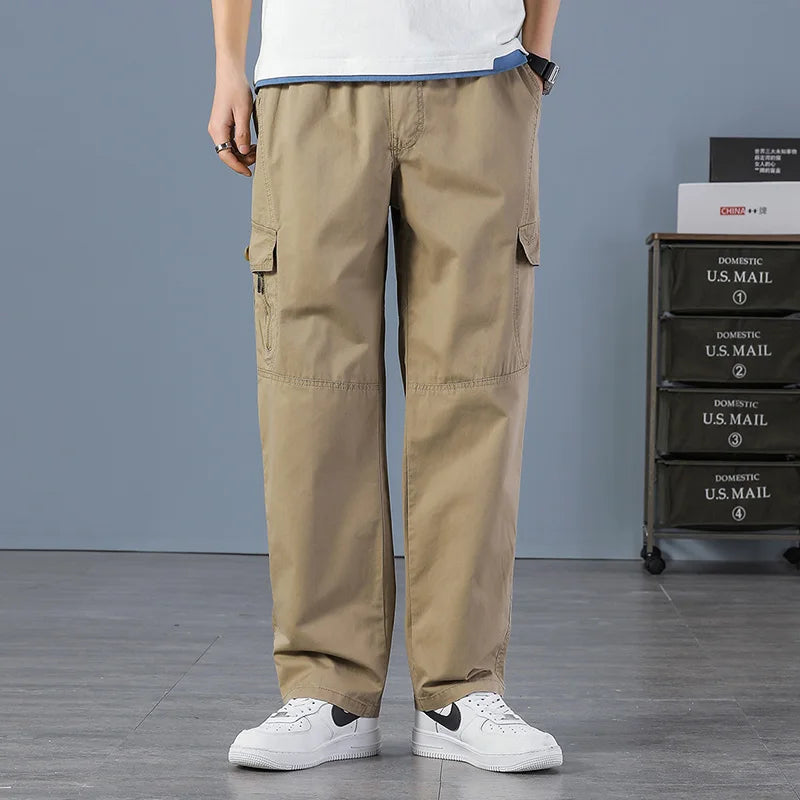 Men Elastic Waist Multi Pocket