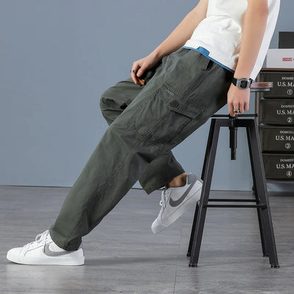 Men Elastic Waist Multi Pocket