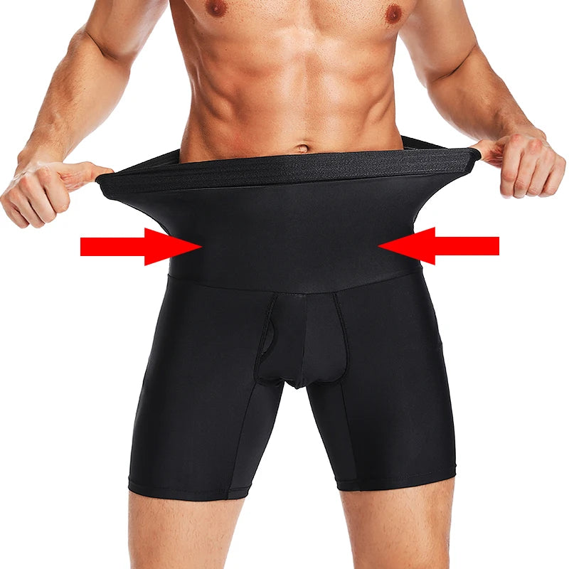 Men Tummy Control Shapewear Shorts High Waist Slimming Body Shaper Waist Trainer Girdle Compression Underwear Boxer Brief