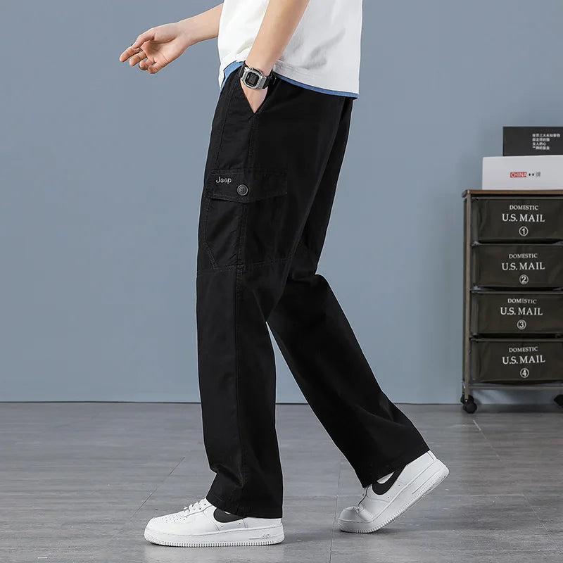 Men Elastic Waist Multi Pocket