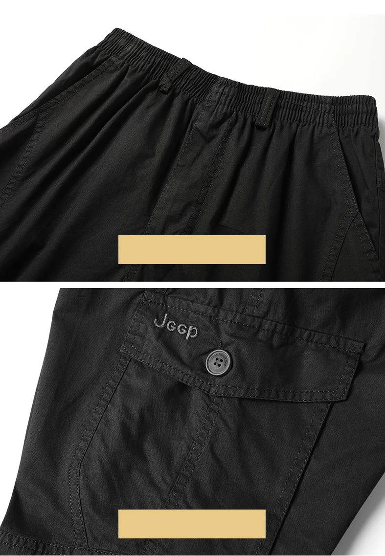 Men Elastic Waist Multi Pocket