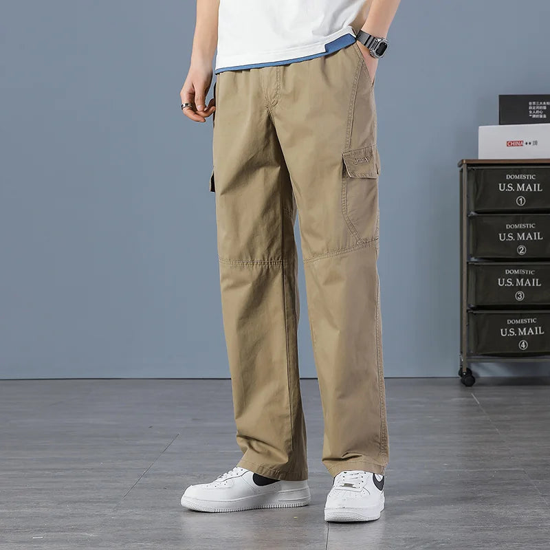 Men Elastic Waist Multi Pocket