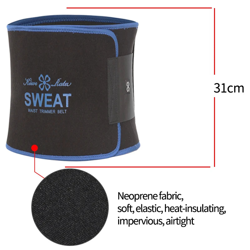 Unisex Neoprene Waist Trimmer Belt – Adjustable Sweat Wrap for Tummy Control, Fat Burn & Back Support | Body Shaper for Men & Women