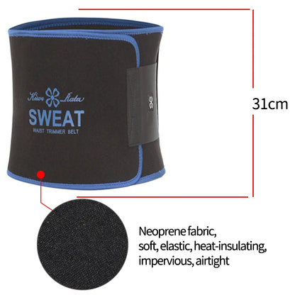 Unisex Neoprene Waist Trimmer Belt – Adjustable Sweat Wrap for Tummy Control, Fat Burn & Back Support | Body Shaper for Men & Women