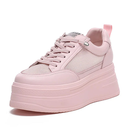 Fujin 8cm Genuine Leather Women Casual Shoes