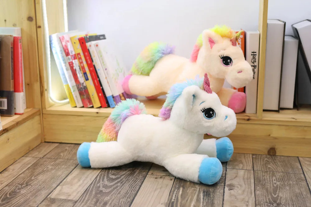 40cm 60cm 80cm Rainbow Unicorn Plush Toys Kawaii Kids Toys Stuffed Cartoon Animal Baby Doll Children Christmas Birthday Gift