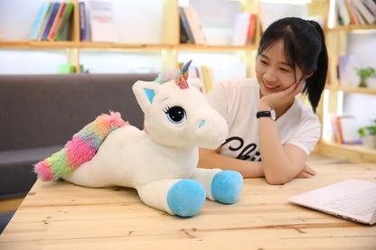 40cm 60cm 80cm Rainbow Unicorn Plush Toys Kawaii Kids Toys Stuffed Cartoon Animal Baby Doll Children Christmas Birthday Gift