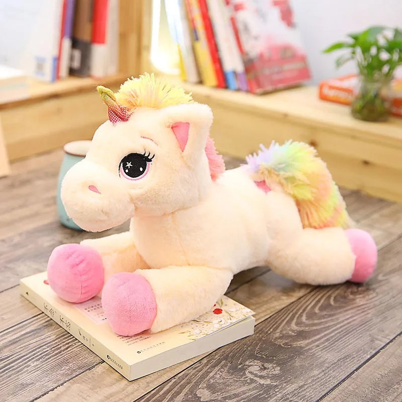 40cm 60cm 80cm Rainbow Unicorn Plush Toys Kawaii Kids Toys Stuffed Cartoon Animal Baby Doll Children Christmas Birthday Gift