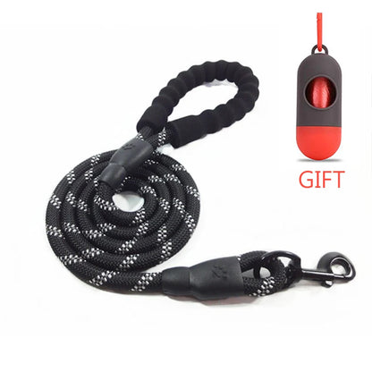 Reflective Dog Leash – Durable Rope Lead with Soft Padded Handle