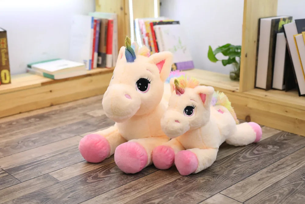 40cm 60cm 80cm Rainbow Unicorn Plush Toys Kawaii Kids Toys Stuffed Cartoon Animal Baby Doll Children Christmas Birthday Gift