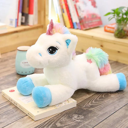 40cm 60cm 80cm Rainbow Unicorn Plush Toys Kawaii Kids Toys Stuffed Cartoon Animal Baby Doll Children Christmas Birthday Gift