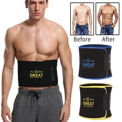 Unisex Neoprene Waist Trimmer Belt – Adjustable Sweat Wrap for Tummy Control, Fat Burn & Back Support | Body Shaper for Men & Women